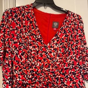Vince Camuto | Red 3/4 Sleeve Stirred Dress